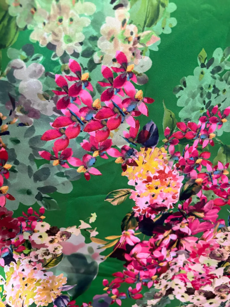 Matilde Cano Green Floral Print Dress