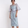 Matilde Cano Light Blue Embroidered Dress