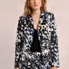 Molly Bracken Blazer Black Abstract Print