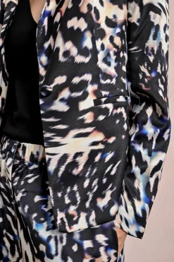 Molly Bracken Blazer Black Abstract Print