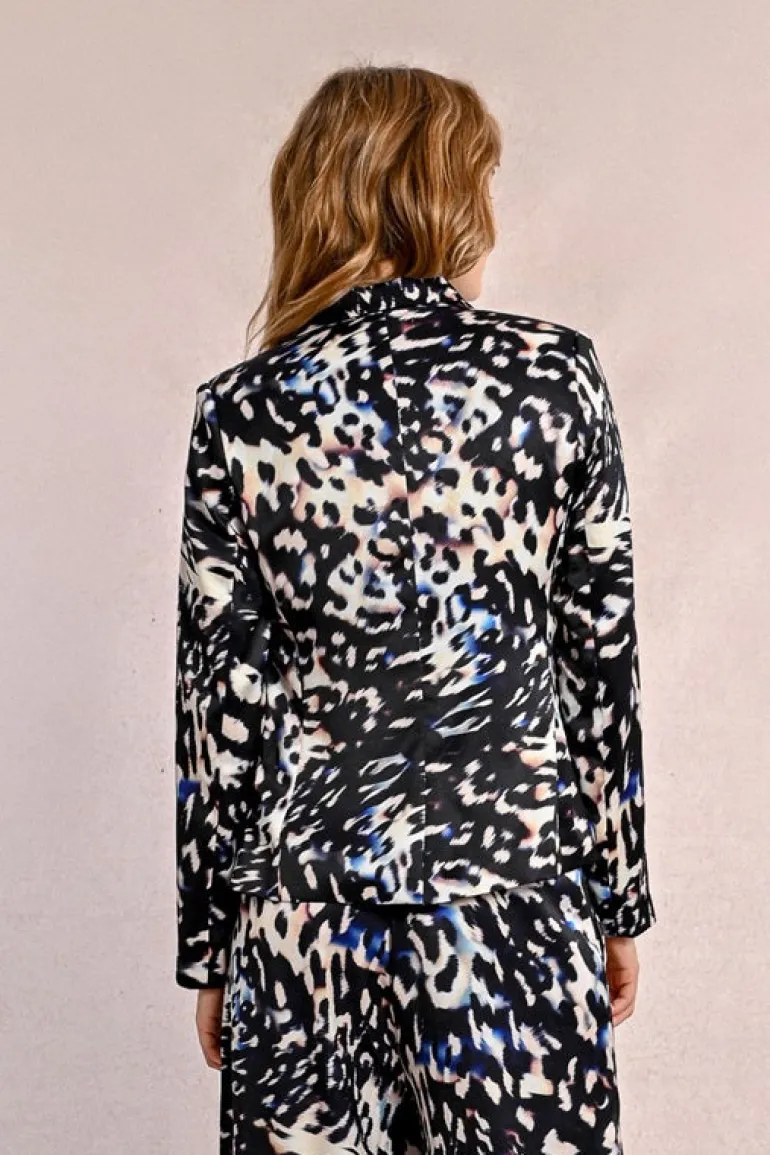 Molly Bracken Blazer Black Abstract Print