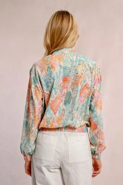 Molly Bracken Bomber Jacket Turquoise Jazz Print