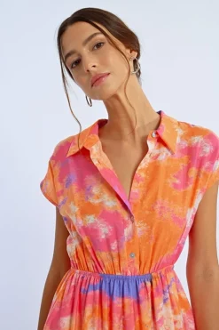Molly Bracken Dress Orange Print