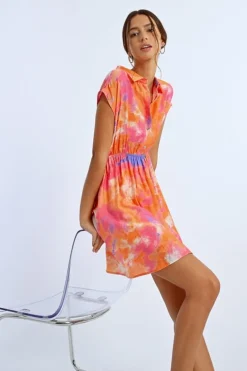 Molly Bracken Dress Orange Print