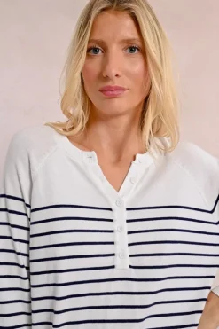 Molly Bracken Knit Striped Sweater White/Navy