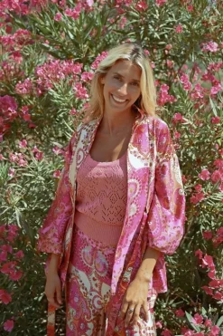 Molly Bracken Open Jacket Pink Print