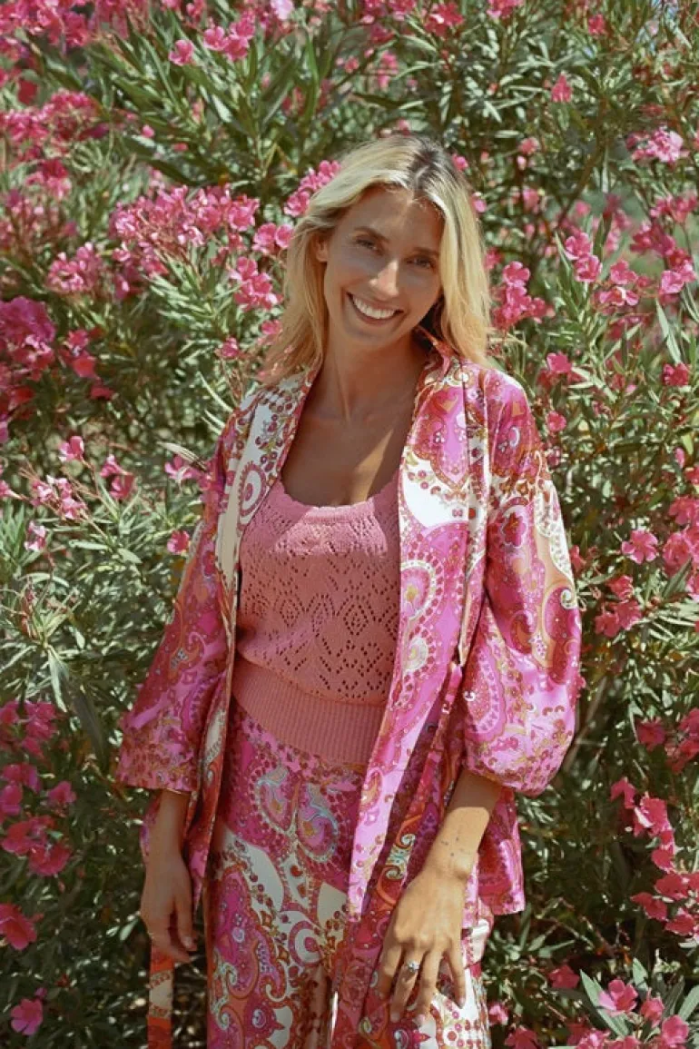 Molly Bracken Open Jacket Pink Print