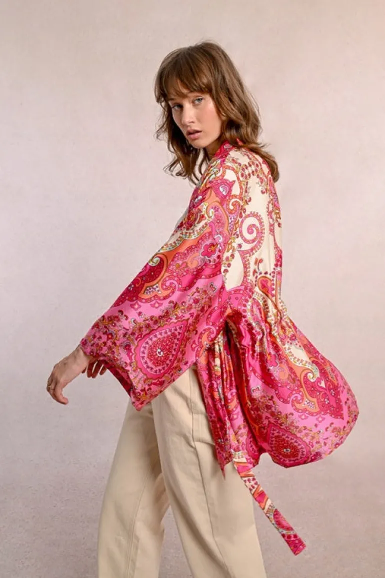Molly Bracken Open Jacket Pink Print