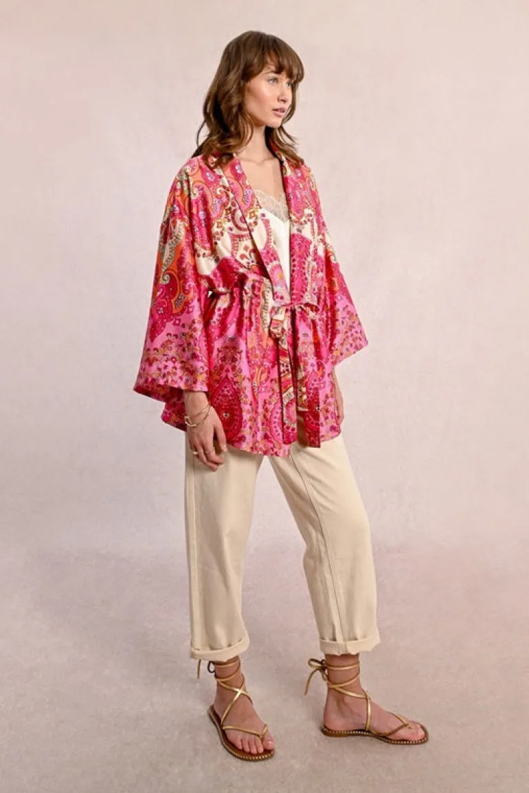 Molly Bracken Open Jacket Pink Print