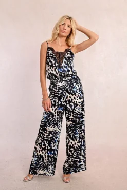 Molly Bracken Pants Black Abstract Print