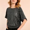 Molly Bracken Sequin Top Gun Metal