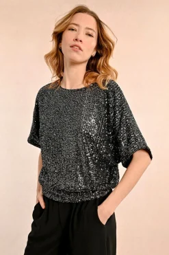 Molly Bracken Sequin Top Gun Metal