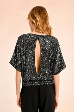 Molly Bracken Sequin Top Gun Metal