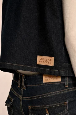 Molly Bracken Sleeveless Dark Denim Jacket