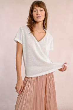 Molly Bracken V-Neck Tee Off-white