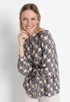 More & More Blouse With Stripe & Dot Pattern