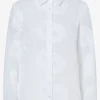 More & More Flower Embroidered Shirt White