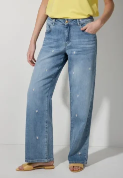 More & More Flower Embroidered Denim Jeans