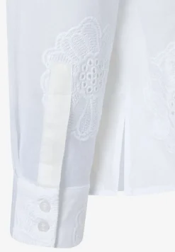 More & More Flower Embroidered Shirt White