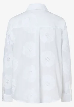 More & More Flower Embroidered Shirt White