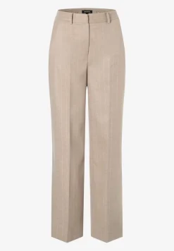 More & More Pinstripe Wide Leg Trousers Beige