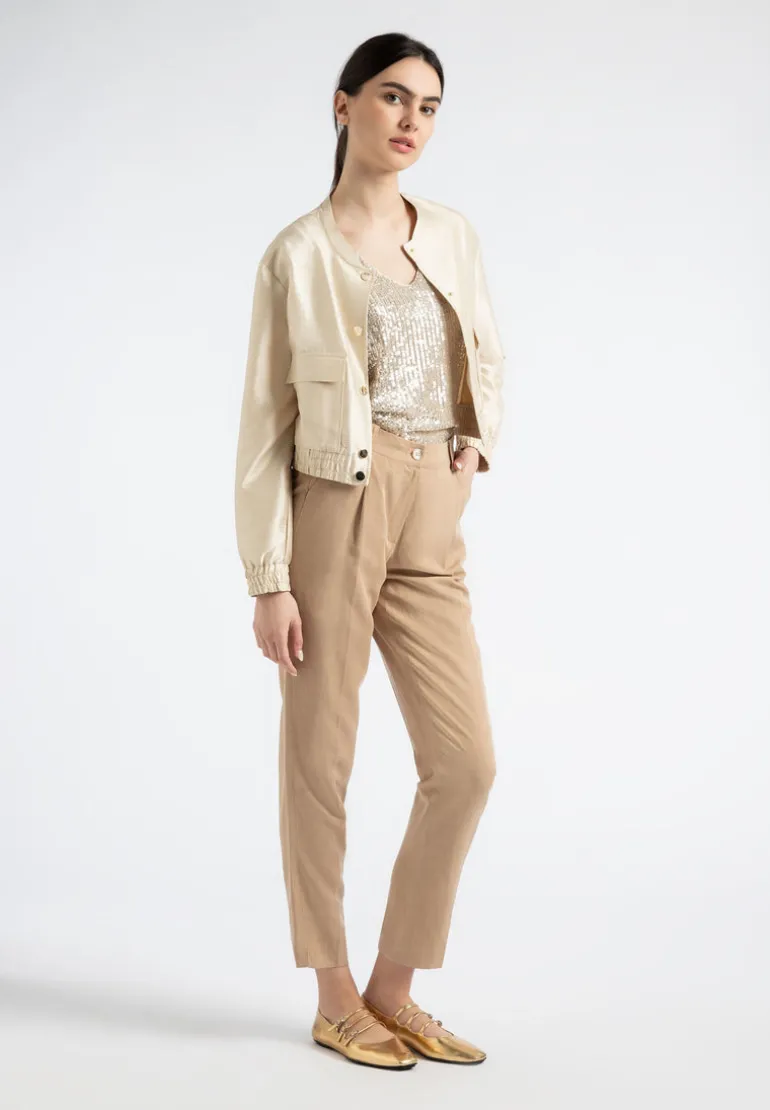 More & More Tencel-Linen Trouser Soft Toffee