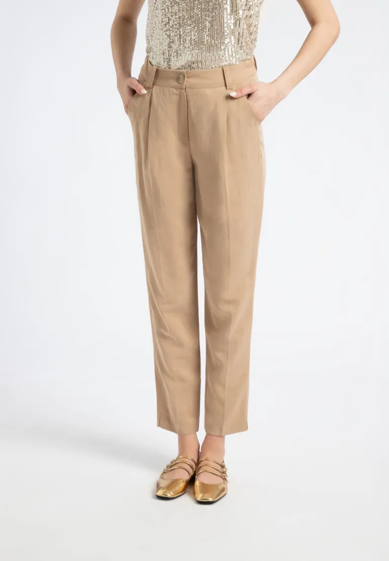More & More Tencel-Linen Trouser Soft Toffee