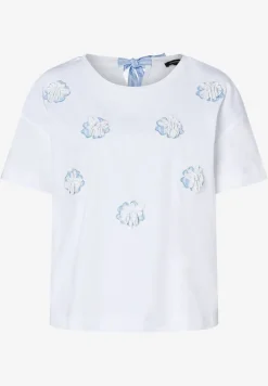 More & More T-Shirt With Flower Detail White