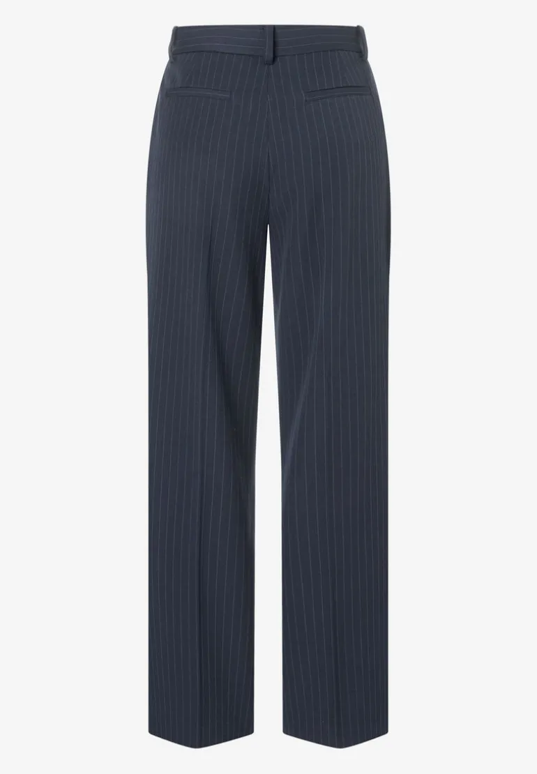 More & More Wide Leg Pinstripe Trousers Navy