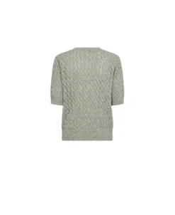 Mos Mosh Karin Marisol Linen Knit Top Shadow Grey