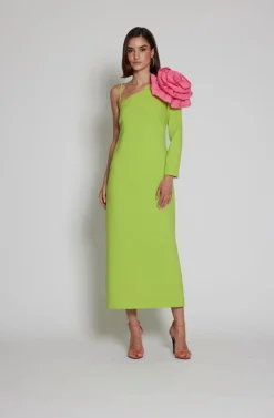 Moskada Demeter Dress Lime/Pink