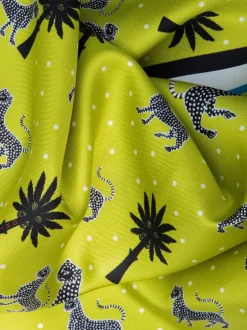 Ortigia Small Silk Square Scarf Green Print