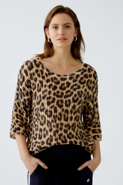 Oui Knit Jumper Animal Print