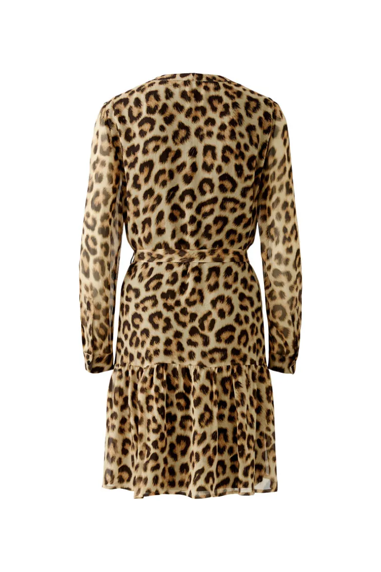 Oui Animal Print Dress Camel