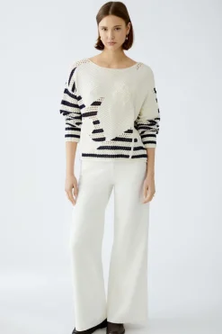 Oui High Rise Wide Leg Jeans Pristine White