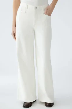 Oui High Rise Wide Leg Jeans Pristine White