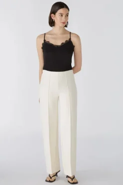 Oui Jersey Trousers Offwhite