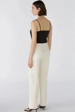 Oui Jersey Trousers Offwhite