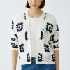Oui Knit Cardigan White/Navy