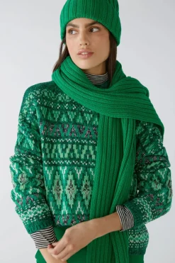 Oui Knitted Hat Green