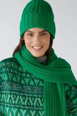 Oui Knitted Hat Green