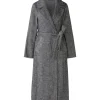 Oui Mantel Wool Blend Coat Black/Offwhite