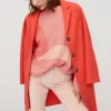 Oui Mayson Wool Coat Coral