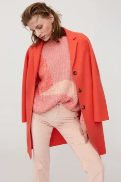 Oui Mayson Wool Coat Coral