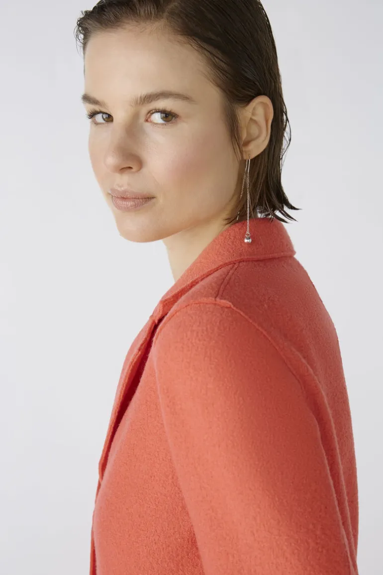 Oui Mayson Wool Coat Coral