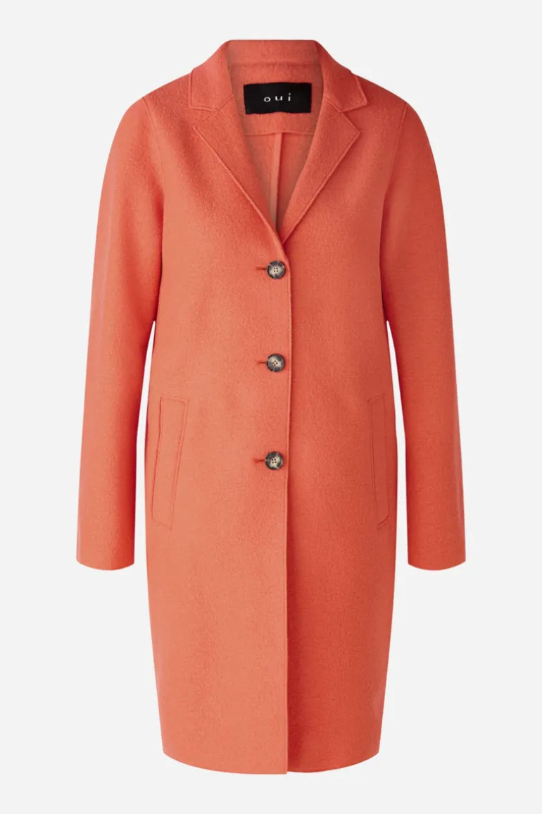 Oui Mayson Wool Coat Coral