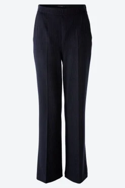 Oui Pinstripe Trousers Dark Blue/Grey