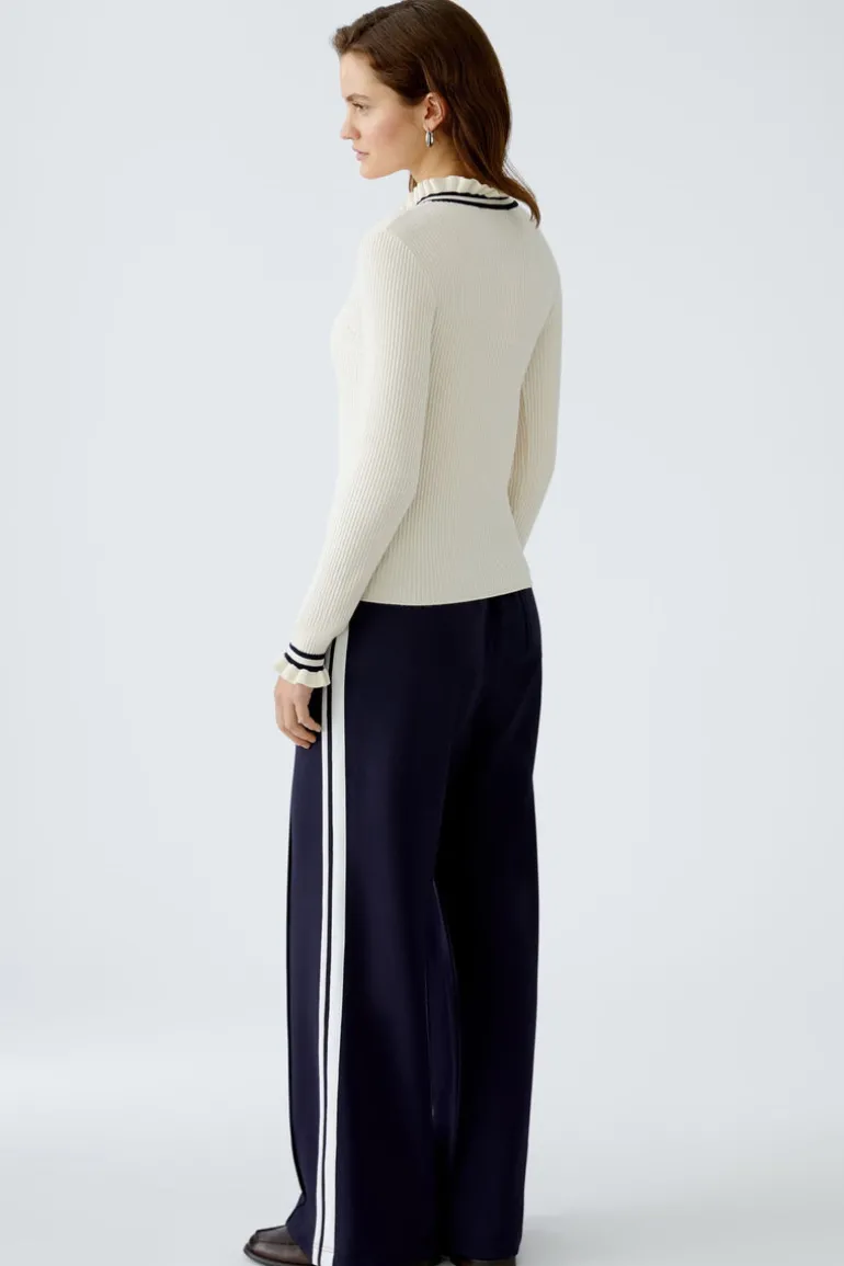 Oui Ribbed Knit Jumper Off-white