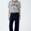 Oui Striped T-Shirt White/Navy