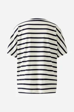 Oui Striped T-Shirt White/Navy